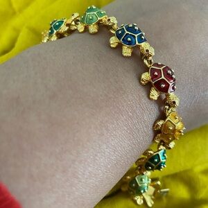Vintage Kenneth Jay Lane Turtle Bracelet ~ Enamel Bracelet